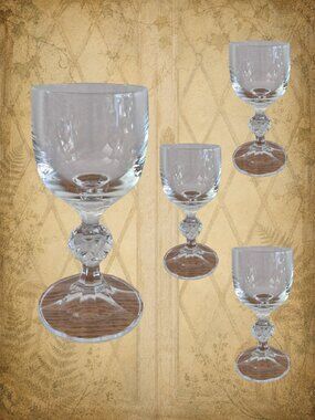 Secret Oceans Lore 🌊🧜 BOHEMIA CRYSTAL vintage set of 4 Liqueur Glasses 2 oz